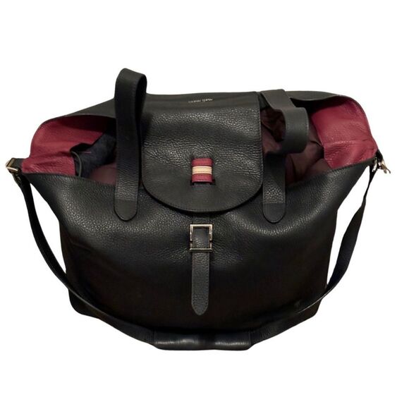 Meli Melo Thela Medium in Black with Burgundy Interior Rare Color Combo - Picture 1 of 9
